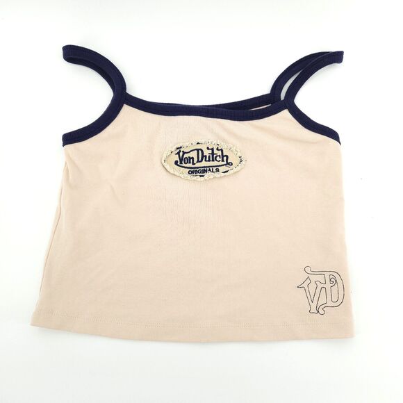 Von Dutch Tank Top Women Size Small UO Exclusive Ecru Ringer Cami - Picture 8 of 11